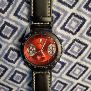 Red automatic watch